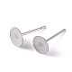 Accessoires de puces d'oreilles d'étiquette vierge ronde et plate en 304 acier inoxydable(X-STAS-S028-25)-1