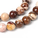 Natural Zebra Jasper Round Bead Strands, 8mm, Hole: 1mm, about 45~47pcs/strand, 15 inch(X-G-M172-8mm-02-1)