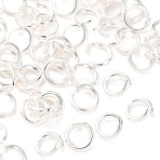 Brass Open Jump Rings, Round, Cadmium Free & Lead Free, 925 Sterling Silver Plated, 7x1mm, Inner Diameter: 5mm, 18 Gauge(KK-G604-08S-03)