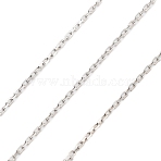 925 Sterling Silver Paperclip Chains, Soldered, without Spool/Card Paper, Platinum, 1.5x1x0.5mm(STER-P064-04P)