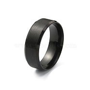 201 Stainless Steel Plain Band Ring for Women, Matte Gunmetal Color, Size 11, Inner Diameter: 21.32mm(RJEW-WH0010-06G-MB)
