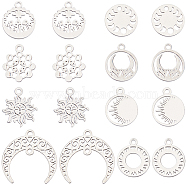 16Pcs 8 Style 304 Stainless Steel Charms, Mixed Shapes, Stainless Steel Color, 12~20x12~20x1mm, Hole: 1.5~2mm, 2pcs/style(STAS-SC0008-36-1)