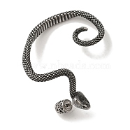 316 Surgical Stainless Steel Cuff Earrings, Snake, Right, Antique Silver, 52x43.5mm(EJEW-E300-22AS-01)