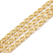 Alloy Textured Curb Chains, Long-Lasting Plated, Unwelded, with Spool, Golden, 15x9x3.5mm(LCHA-I002-02G)