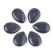 Natural Black Obsidian Pendants, Teardrop, 25x18x7~8mm, Hole: 0.8mm(G-T125-01A)
