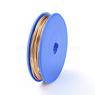 Round Copper Craft Wire, for Jewelry Making, Light Gold, 0.5mm, about 40m/roll(CWIR-E004-0.5mm-KCG)