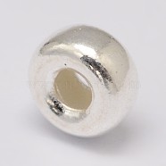 925 Sterling Silver Spacer Beads, Donut, Silver, 3x2mm, Hole: 1mm(X-STER-K021-04S-A)