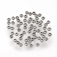 304 Stainless Steel Spacer Beads, Rondelle, Stainless Steel Color, 2x1.5mm, Hole: 1mm(STAS-R065-80-02)