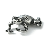 Retro 304 Stainless Steel Frog Figurines, for Home Office Desktop Decoration, Antique Silver, 30x41x16.5mm(STAS-G331-06AS)