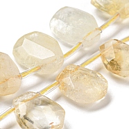 Natural Citrine Beads Strands, Faceted, Teardrop, Top Drilled, 10~18x8~13x3~7mm, Hole: 1mm, about 27pcs/strand, 15.79''~15.98''(40.1~40.6cm)(G-Z040-A08-01)