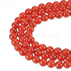 3 Strands Natural Carnelian Beads Strands, Dyed & Heated, Grade A, Round, 6mm, Hole: 0.8mm, about 62pcs/strand, 14.6 inch(G-GO0001-05)