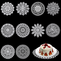 20Pcs 10 Styles Polyester Coasters, Table Mats, for Table Toppers Home Decoration, Flower, White, 300x1mm, 2pcs/style(AJEW-JOY0001-03)