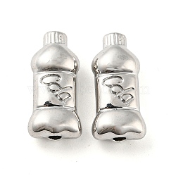 Rack Plating Alloy Beads,  Lead Free & Cadmium Free & Nickel Free, Bottle, Platinum, 19x9x6mm, Hole: 2mm(PALLOY-Z022-11P)