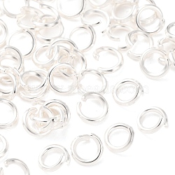 Brass Open Jump Rings, Round, Cadmium Free & Lead Free, 925 Sterling Silver Plated, 7x1mm, Inner Diameter: 5mm, 18 Gauge(KK-G604-08S-03)