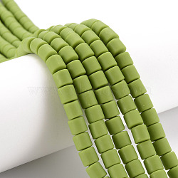 Polymer Clay Bead Strands, Column, Yellow Green, 5~7x6mm, Hole: 1.5~2mm, about 61~69pcs/strand, 15.74 inch(CLAY-T001-C45)