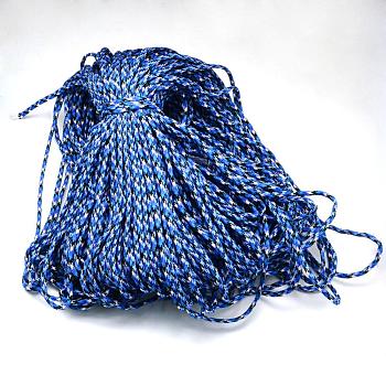 7 Inner Cores Polyester & Spandex Cord Ropes, for Rope Bracelets Making, Blue, 4mm, about 109.36 yards(100m)/bundle, 420~500g/bundle