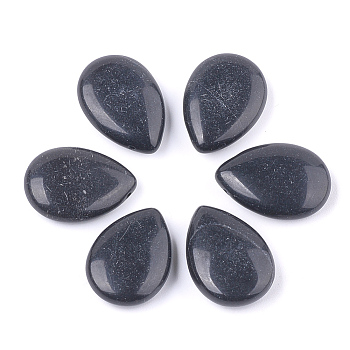 Natural Black Obsidian Pendants, Teardrop, 25x18x7~8mm, Hole: 0.8mm