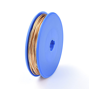 Round Copper Craft Wire, for Jewelry Making, Light Gold, 0.5mm, about 40m/roll