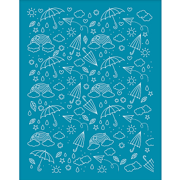 Silk Screen Printing Stencil, for Painting on Wood, DIY Decoration T-Shirt Fabric, Umbrella Pattern, 100x127mm