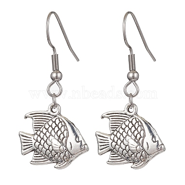 Fish Alloy Dangle Earrings(EJEW-JE05535)-2