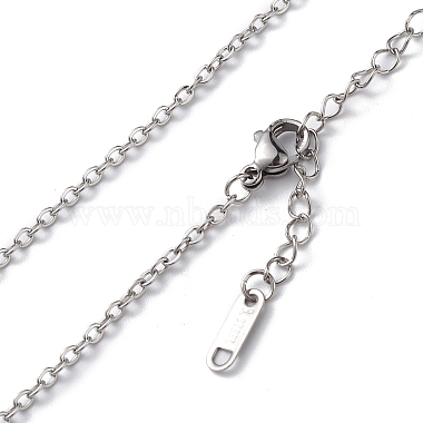 304 Stainless Steel Cable Chain Necklace for Men Women(NJEW-K245-025D)-2