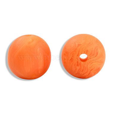 Dark Orange Round Resin Beads