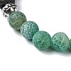 Natural Dyed Crackle Agate & Lava Rock Round Beaded Stretch Bracelet(BJEW-TA00444-04)-3