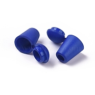 Plastic Detachable Bell Stopper Cord Ends, with Locking Lid Cap, for Backpack Drawstrings Accessories, Blue, 18x12mm, Hole: 4.5mm(X-KY-G010-11)