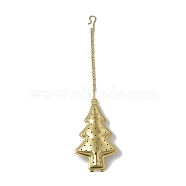 Christmas Tree Loose Tea Infuser, with Chain & Hook, 304 Stainless Steel Mesh Tea Ball Strainer, Golden, 190x3mm(AJEW-G045-04G)