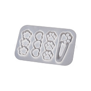 DIY Silicone Quicksand Molds, Shaker Molds, Resin Casting Molds, for UV Resin, Epoxy Resin Hair Clip Making, Sakura/Heart, Paw Print, 76x114x9mm(SIMO-PW0014-03A)