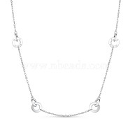 TINYSAND 925 Sterling Silver Interlocking Chain Necklaces, Silver, 17.4 inch(TS-N320-S)