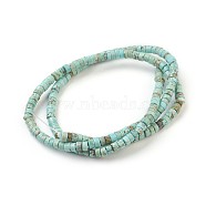 Natural Howlite Beads Strands, Dyed, Heishi Beads, Flat Round/Disc, Sky Blue, 3.5~4x2mm, Hole: 0.8mm, about 180~192pcs/strand, 15.7 inch(40cm)(X-G-P398-A01)