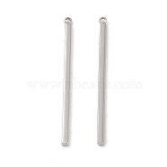 304 Stainless Steel Pendants, Cuboid/Bar Charm, Stainless Steel Color, 42.5x2.5x2mm, Hole: 1.4mm(STAS-G336-03E-P)