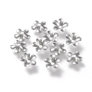 304 Stainless Steel Bead Caps, 5-Petal, Flower, Stainless Steel Color, 6x6.5x1.5mm, Hole: 1.2mm(STAS-K194-01P-01)
