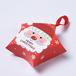 Star Shape Christmas Gift Boxes, with Ribbon, Gift Wrapping Bags, for Presents Candies Cookies, Red, 12x12x4.05cm(CON-L024-F02)