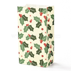 Christmas Theme Rectangle Paper Bags, No Handle, for Gift & Food Package, Christmas Tree Pattern, 12x7.5x23cm(CARB-G006-01A)