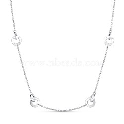 TINYSAND 925 Sterling Silver Interlocking Chain Necklaces, Silver, 17.4 inch(TS-N320-S)