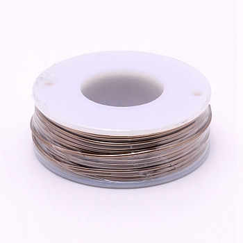 Matte Round Aluminum Wire, with Spool, Coconut Brown, 1.2mm, 16m/roll