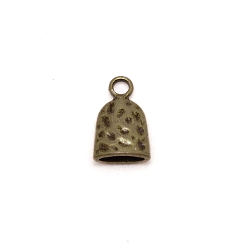 Tibetan Style Zinc Alloy Charms, Cadmium Free & Lead Free, Small Bell, Antique Bronze, 14x9x5mm, Hole: 2mm