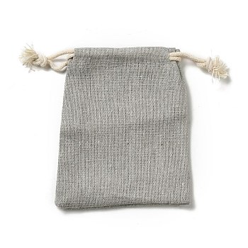 Rectangle Cloth Packing Pouches, Drawstring Bags, Dark Gray, 11.8x8.75x0.55cm