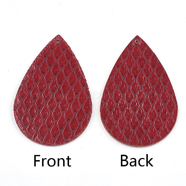FireBrick Drop Imitation Leather Big Pendants