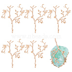 6Pcs Brass Pendant Rhinestone Settings, Branch, Light Gold, Fit for 2mm Rhinestone, 60x41x3mm(KK-ME0001-13)