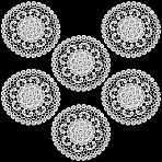 Flower Polyester Embroidery Lace Coasters, Cup Mats for Dining Table Decoration, White, 155x1mm(AJEW-CN0007-46A)