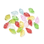 Baking Paint Transparent Glass Beads, Leaf, Mixed Color, 12x6.5x5.5mm, Hole: 1mm(GL-CBA7B2B-05)