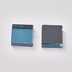 Glass Cabochons, Mirror Mosaic Border Craft Tiles, for Home Decoration or DIY Crafts, Square, Steel Blue, 9.5~10x9.5~10x3.5~4mm, about 100pcs/bag(GLAA-WH0015-13B)