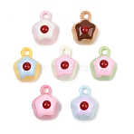 Alloy Enamel Pendants, Pudding Charms, Mixed Color, 14x10.5x8.5mm, Hole: 2mm(AL-CBA8CE2-03)