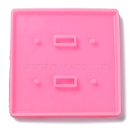 Rectangle Socket Panel Silicone Mould, Resin Casting Molds, For UV Resin, Epoxy Resin Craft Making, Flamingo, 120x120x10mm, Hole: 4mm(DIY-O015-02)