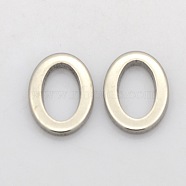 Oval 201 Stainless Steel Linking Rings, Stainless Steel Color, 15x10x1.5mm(STAS-N015-06)
