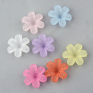 Transparent Acrylic Beads, Frosted, Flower, Mixed Color, 32.5x29.5x8.5mm, Hole: 1.5mm(X-FACR-Q009-09)