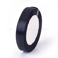Garment Accessories 5/8 inch(16mm) Satin Ribbon, Black, 25yards/roll(22.86m/roll)(X-SRIB-Y039)